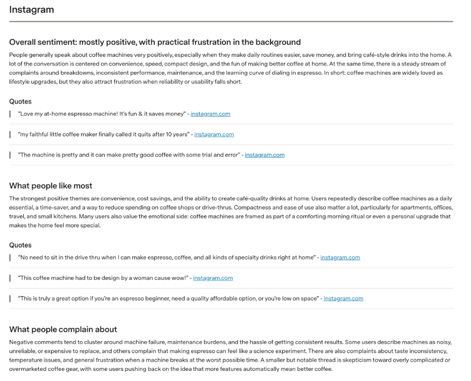 Instagram consumer sentiment analysis reveals customer opinions, consumer insights, and emerging product trends
